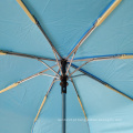 Material guarda-chuva de mercado triplo à prova de vento azul de 21 &#39;&#39;